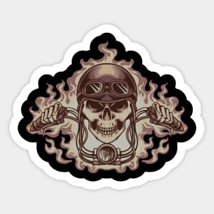 vintage skull rider Sticker